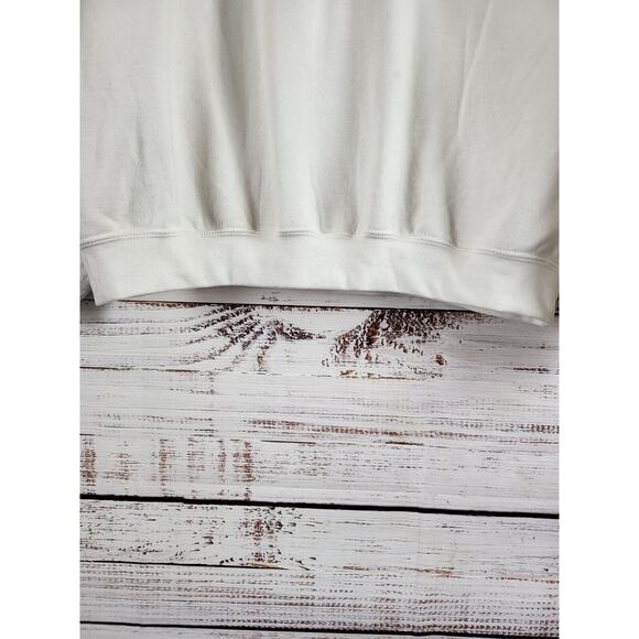 Gildan Heavy Blend Sarcastic Santa Sweatshirt XL Womens White Long Sleeve Crew - Picture 3 of 6